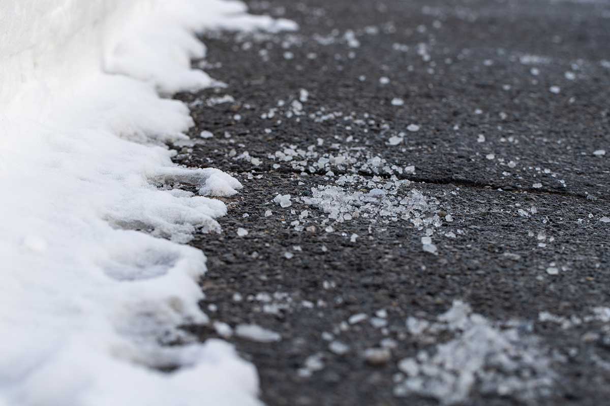 asphalt snow