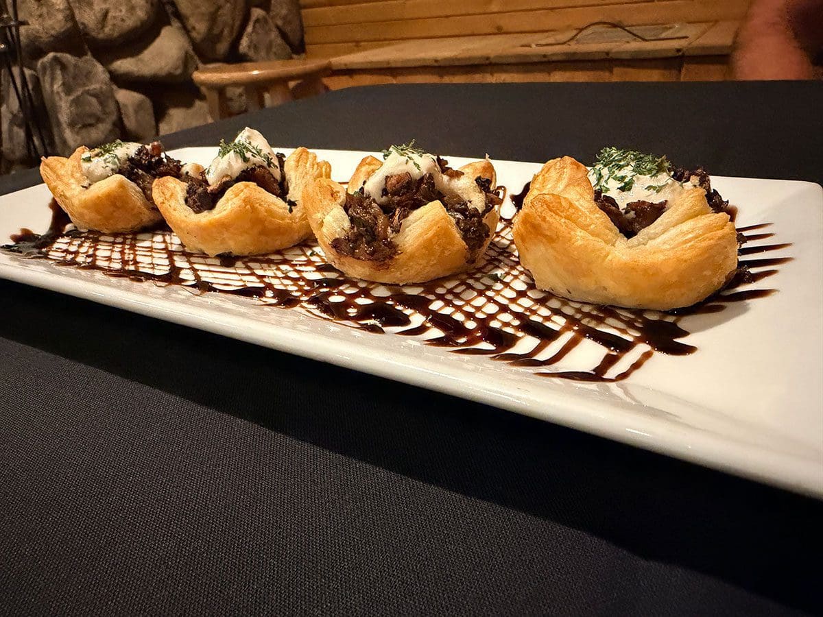 elk wellington bites at latchstring restaurant