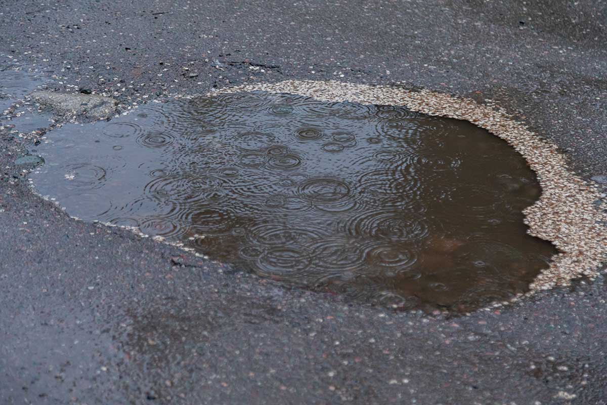asphalt puddle rain