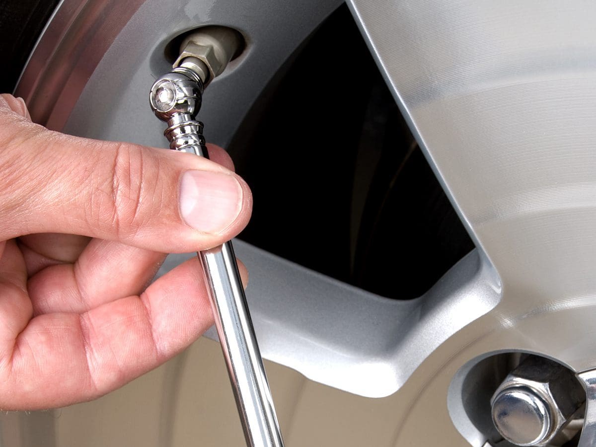 Checking tire pressure