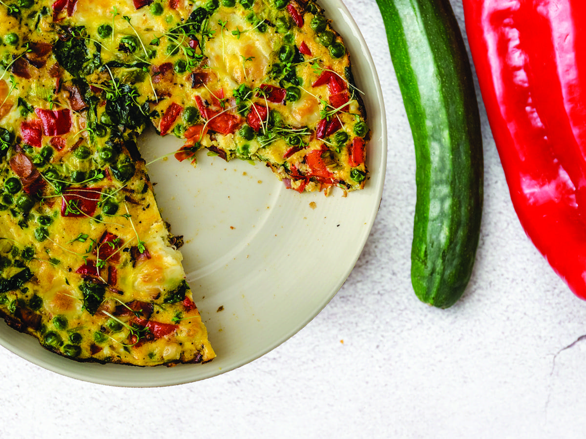 Garden harvest crustless quiche