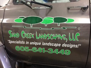 sand creek landscaping truck sign 1 300x225