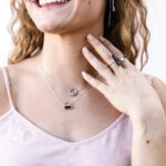 Bezyl Jewerly's Orbit Necklace on model