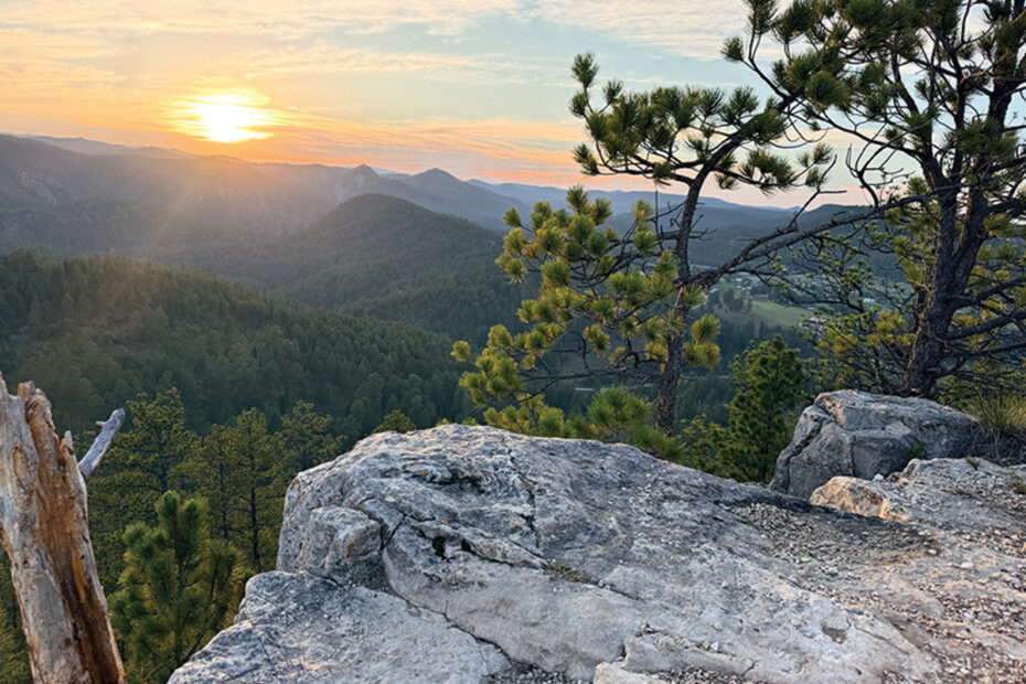 Trail Addict view of Black Hills sunset from a trail