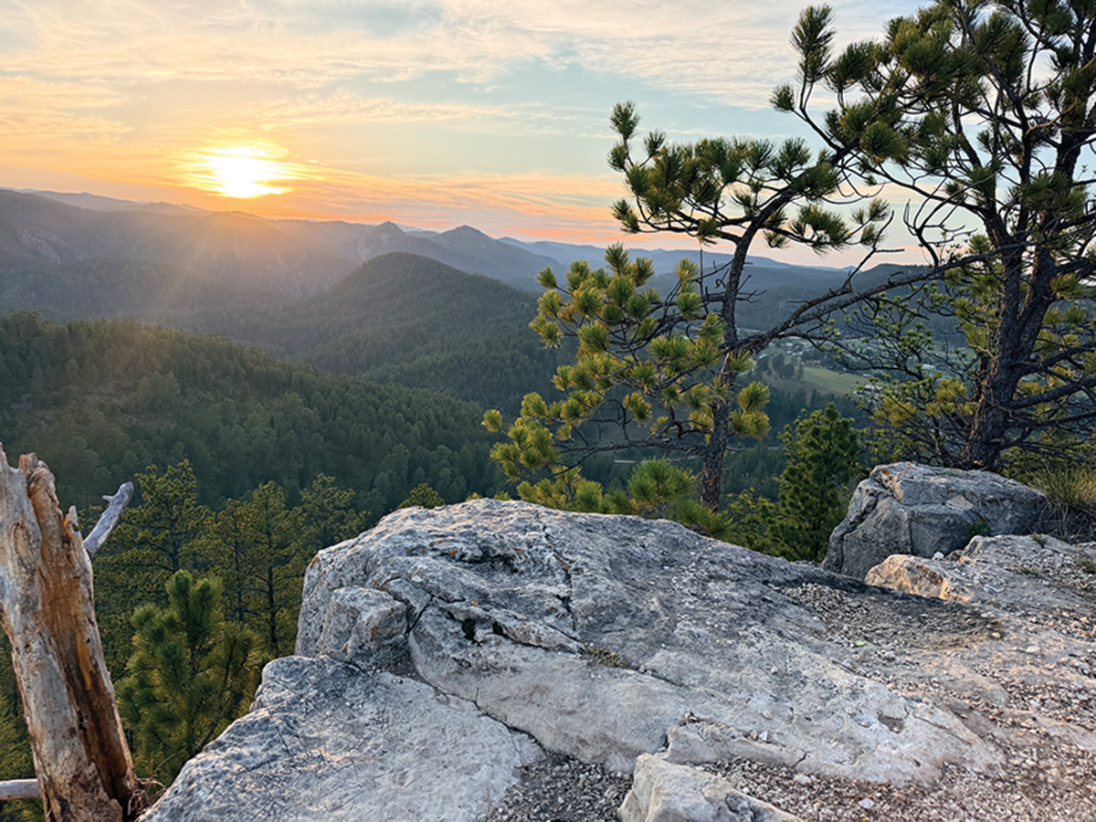Trail Addict view of Black Hills sunset from a trail