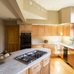 Kitchen interior with granite countertops