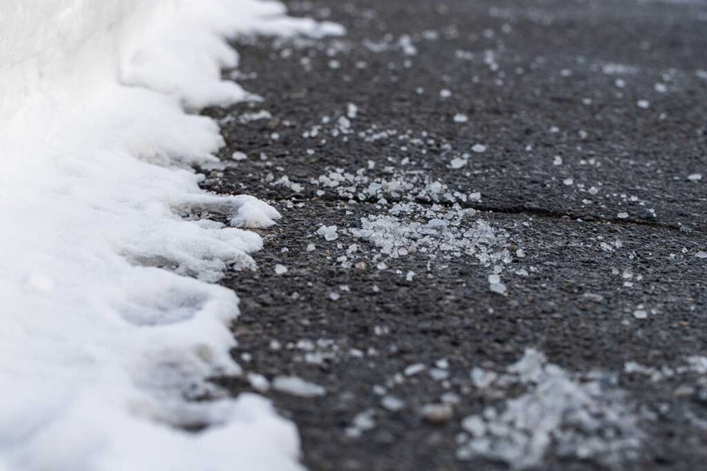 asphalt snow