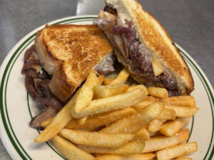 bullwackers saloon sandwich and fries 300x225