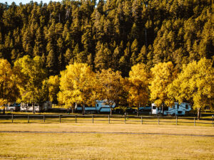 RV campers in the fall in Custer State Park