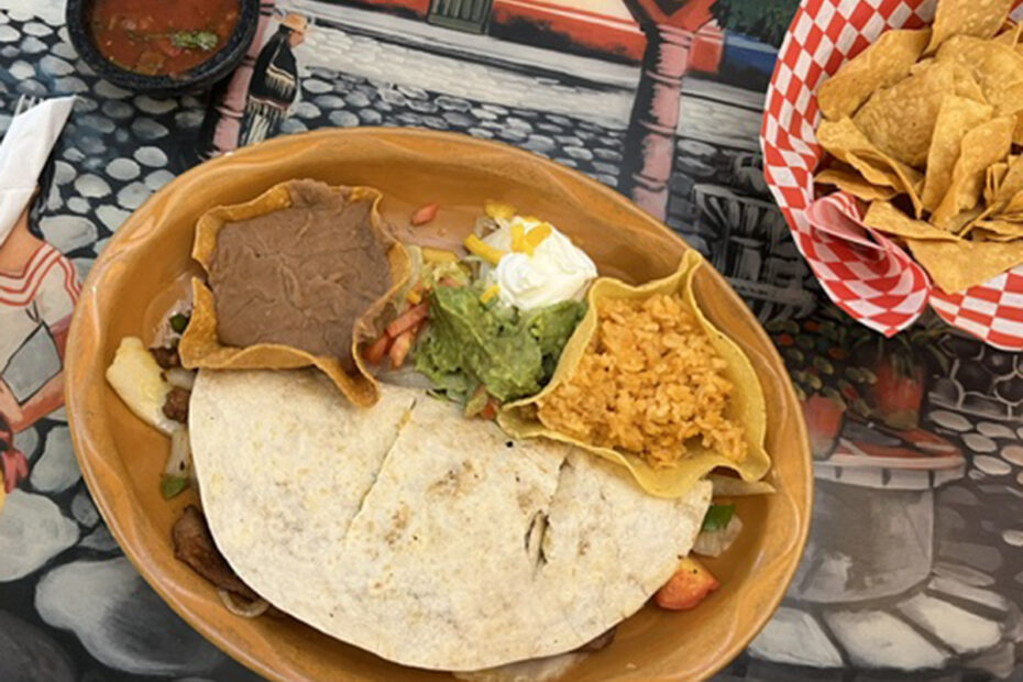 Fajitas quesadilla dish at Guadalajara's Mexican Restaurant and Bar in Spearfish, SD