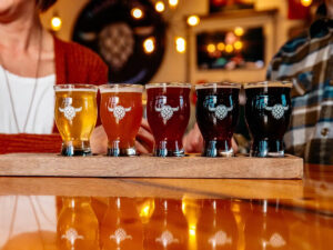 hairy cow brewing company beer flight 300x225