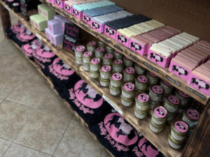 pretty pink buffalo products on shelf 300x225