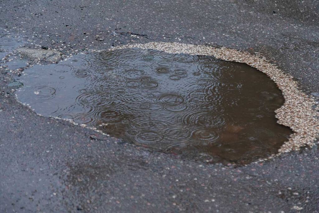 asphalt puddle rain