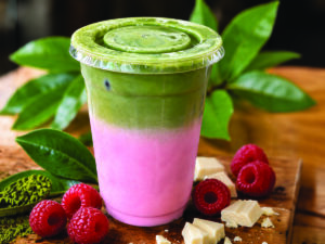 Raspberry cloud matcha at Pumphouse at Mind Blown Studio, Deadwood