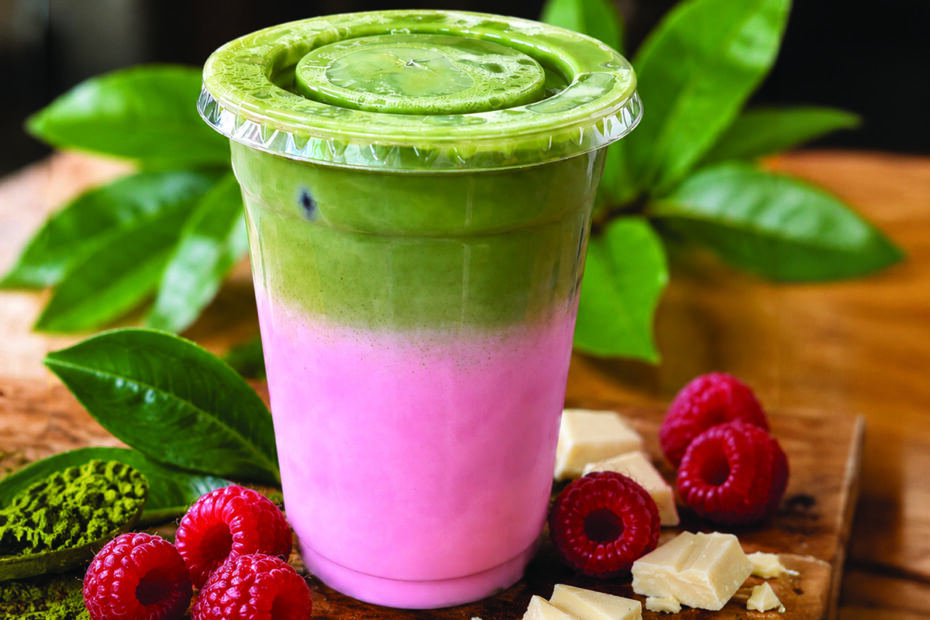 Raspberry cloud matcha at Pumphouse at Mind Blown Studio, Deadwood