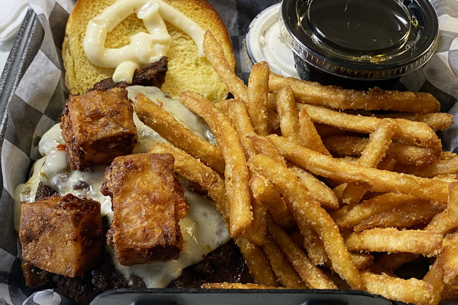 The Social House Rapid City specialty burger with fries